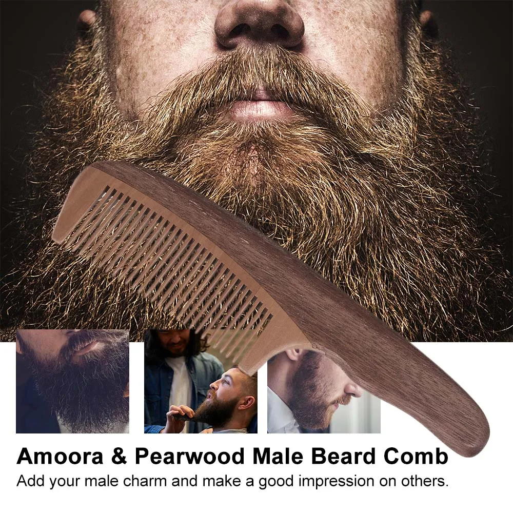 

Men's Beard Brush Shaving Brush Wood Anti-static Male Facial Comb