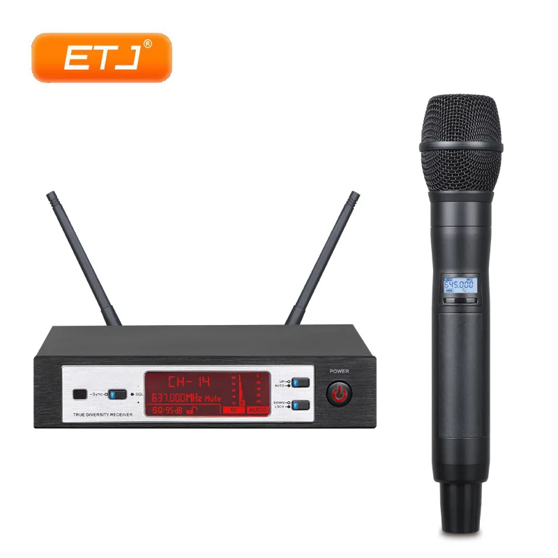 

True Diversity Professional UHF Wireless Microphone Handheld Mic Karaoke Stage Performance Microphones 9100