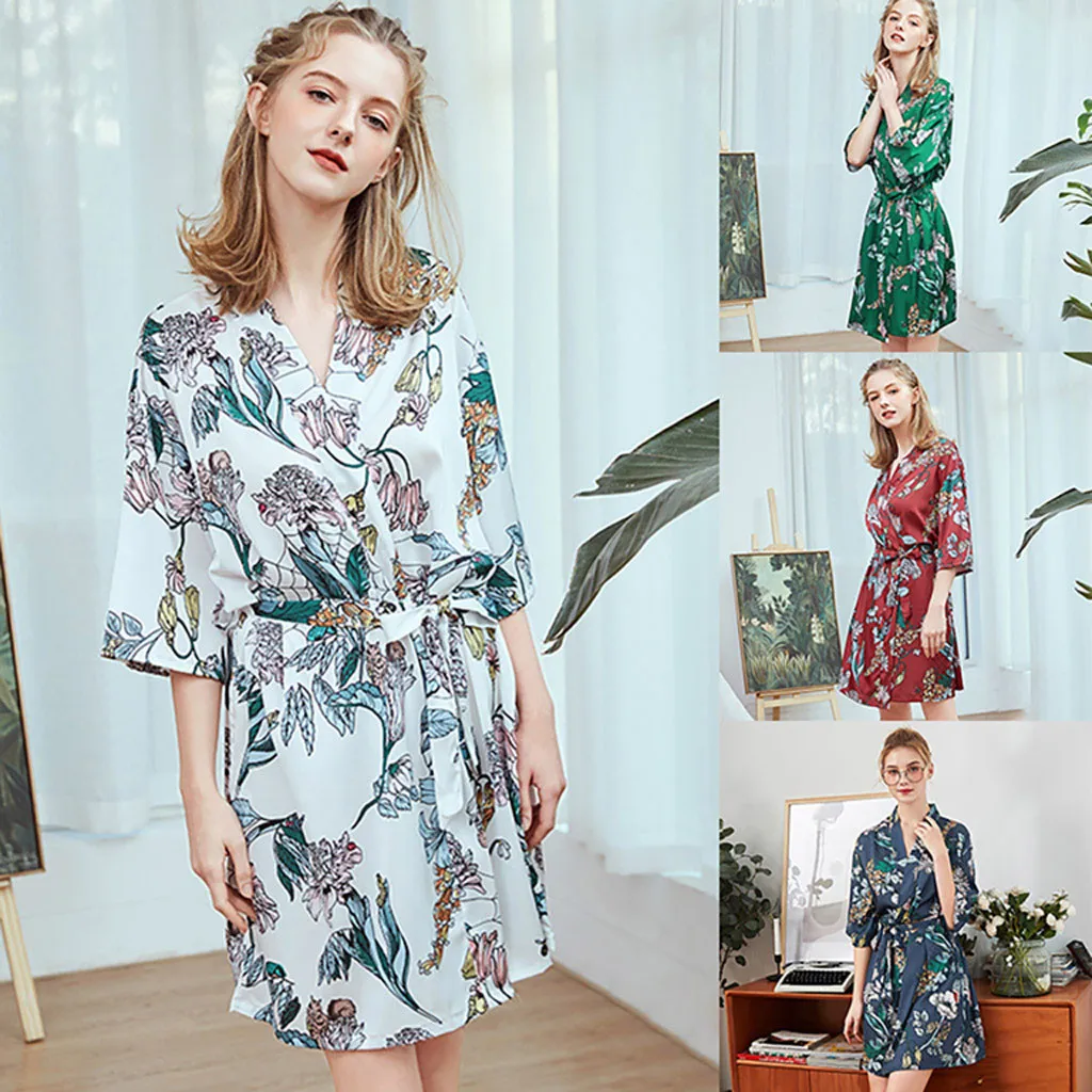 Новая популярная женская одежда Ночное платье модный Халат Пояс Нижнее белье Ночная рубашка пижамы t+ 3
