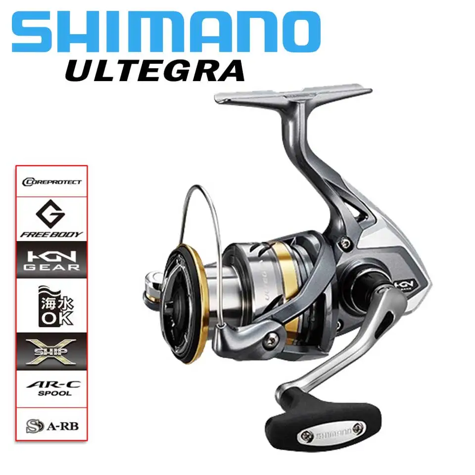 Carretel de Pesca Água do Sistema de Água Água do Mar e água Shimano Ultegra Spinning Reel 1000hg e 2500hg e c3000hg e 4000xg e c5000xg 6.0 e 6.2: 1 à Prova d' do Mar e água Doce 4 Esporte e Lazer