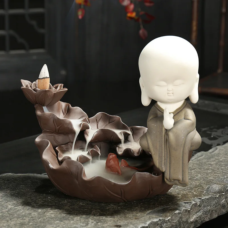 

2019 Incenso Queimador Incienso Free Shipping Furnace Small Monk Ceramic Sand Fragrance Sandalwood Pan For Buddhist Ornaments