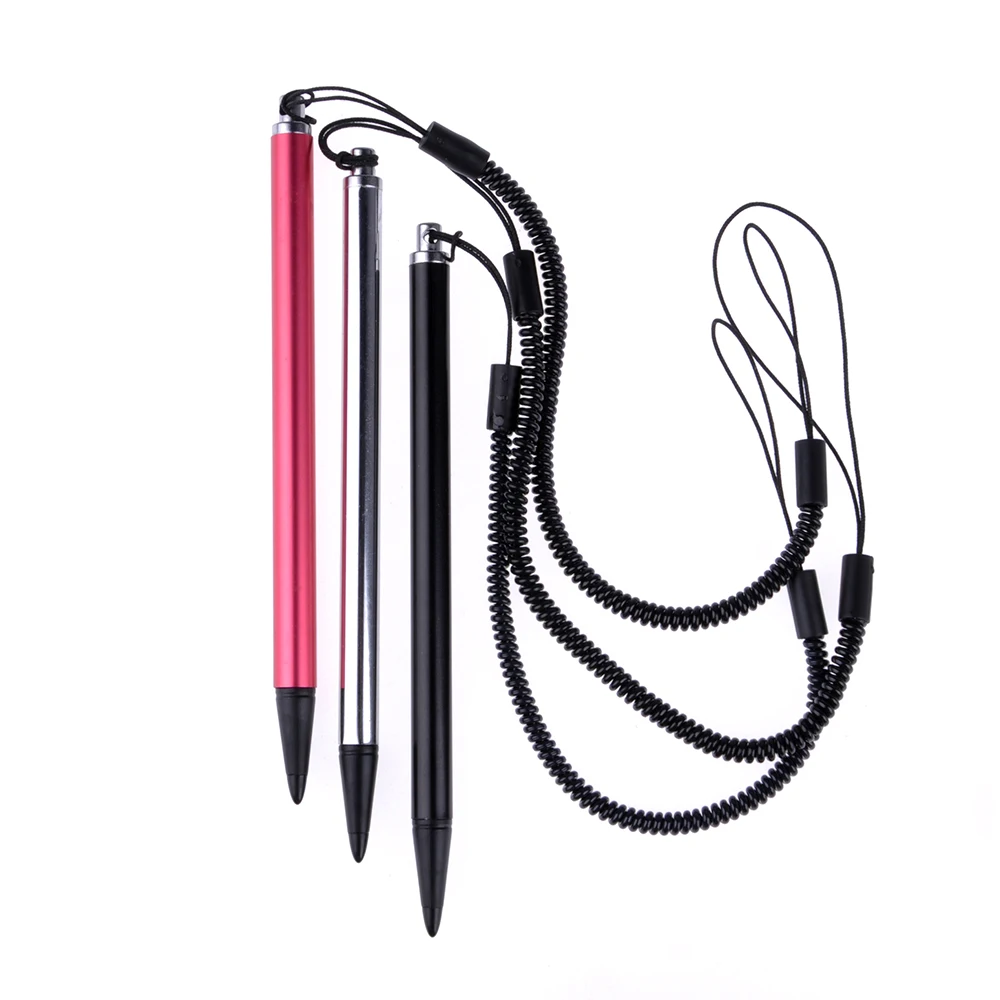 

Metal Resistive Touch Screen Stylus Pen with Spring Rope For POS PDA Navigator