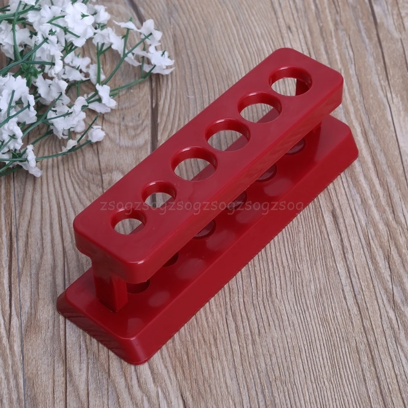 

1pcTest Tube Holder 6 Hole Plastic Rack Red Stand Burette Stand Shelf Laboratory O25 Dropship