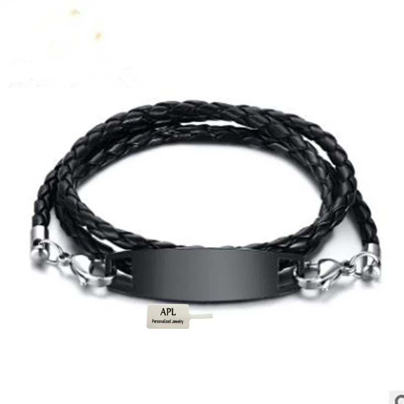 

APL - Fashion Men's Jewelry Bracelet Handmade Bracelet Black Stainless Steel Men's Bracelet Gift