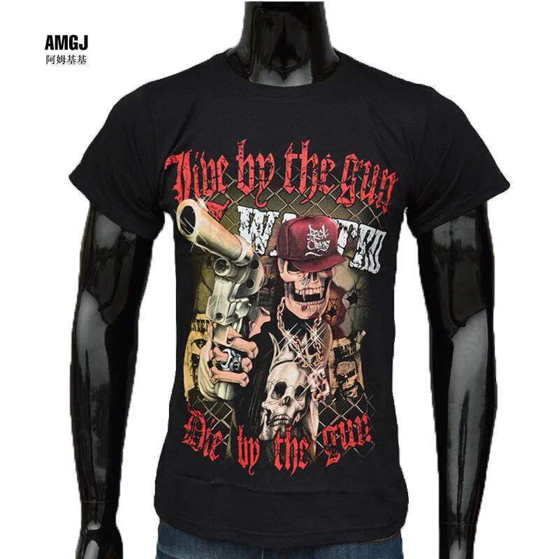 New Arrival The Cheapest Brand Top Quality 3d Skull Gun Printed Men's