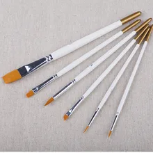 6 шт./компл. нейлон художника кисть для гуаши и акварели ручка цифровые краски материалы для протирания крючок линия искусство ручка кисть
