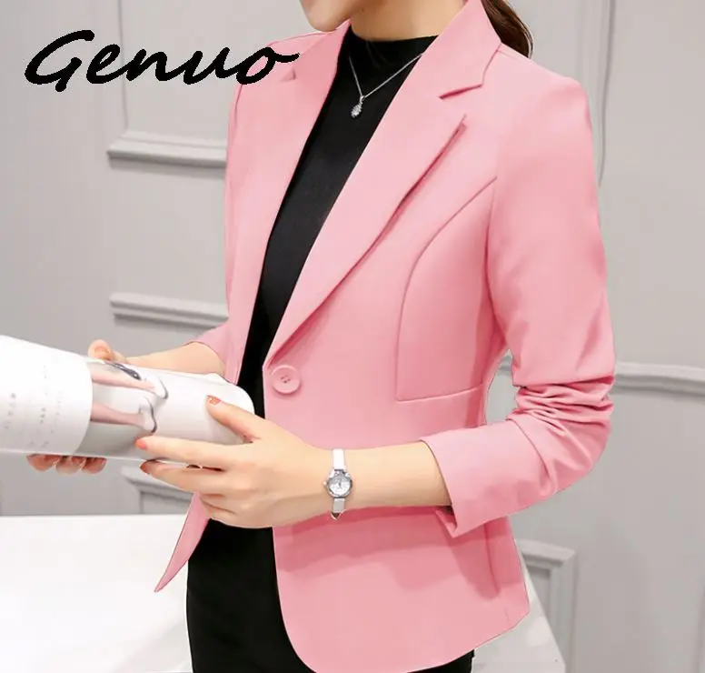 Genuo New fashionlady Elegant Business Lady Jacket New 2019 Women Full Sleeve Work Blazer Female Casual Coat Six Color Available