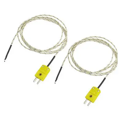 

2pcs K Type 1M Thermocouple Temperature Wire Line 800C