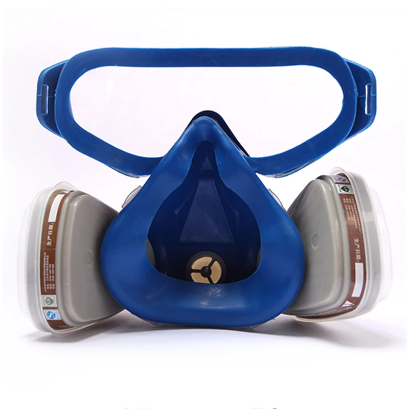 Gas mask with glasses full face protective mask Silicone carbon filter mask paint spray gas boxe protect mask suit Gas mask with glasses full face protective mask Silicone carbon filter mask paint spray gas boxe protect mask suit