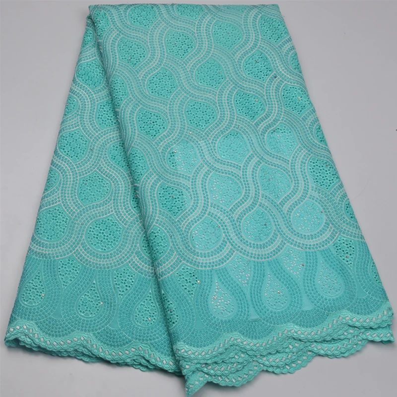 

Lattest Teal Swiss voile lace in switzerland 5yards 100% Cotton african swiss voile lace high quality Wedding dresses NA586B-4