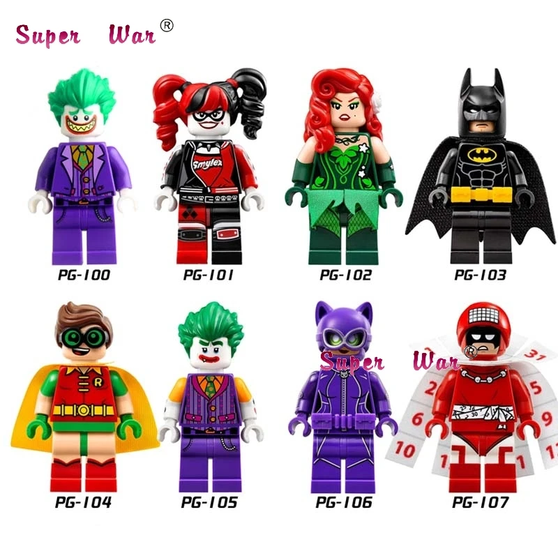 10 комплектов DC Comics Series 2 Бэтмен фильм Харли Куинн накидка Лоу Райдер Джокер Робин флэш Бейн Модель Кирпичи Игрушка-подарок для детей