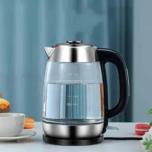 Электрический чайник с подогревом из стекла, бытовой автоматический выключатель питания, маленький вареный чай, 304 нержавеющая сталь, безопасная функция автоматического отключения