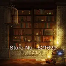 Neat retro bookshelf 8’x8′ CP Computer-painted Scenic Photography Background Photo Studio Backdrop ZJZ-096