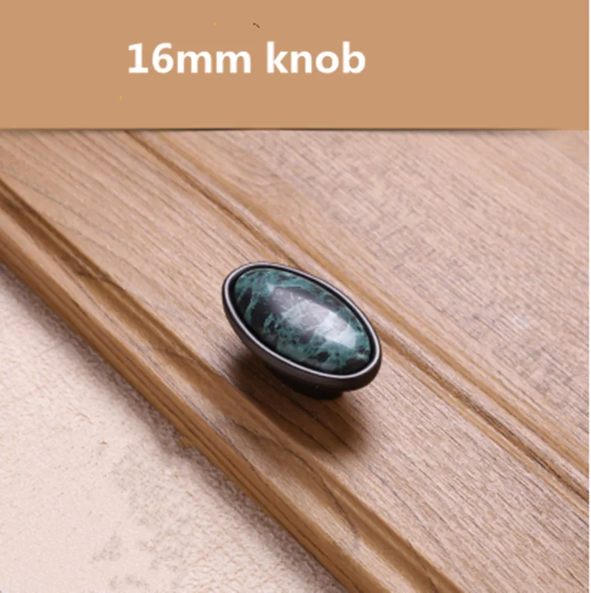 128 96 мм Европейский ретро стиль черная антикварная тумба кухонного шкафа дверная ручка модная темно-зеленая керамическая ручка ящика шкафа - Цвет: 16mm knob