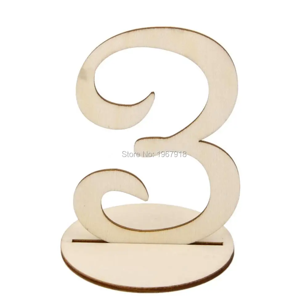 1-10 Wood Table Number, Rustic Wedding Centerpieces Decoration Table Stand, Wooden Table Numbers for Wedding Party (3)