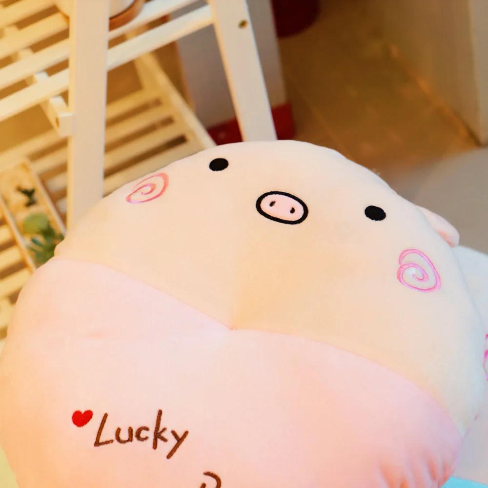 Lucky Piggy плюшевая подушка круглая форма Подушка сиденья животные пол стул диван розовый/желтый/синий Дети Взрослые Зимний теплый подарок