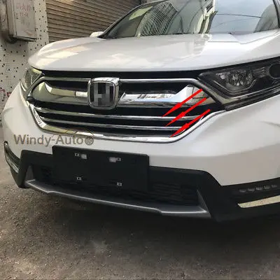 

Fit For Honda CRV CR-V 2017 2018 Front Grill Grille Cover Trims - 3pcs