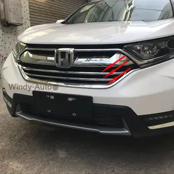 

Fit For Honda CRV CR-V 2017 2018 Front Grill Grille Cover Trims - 3pcs