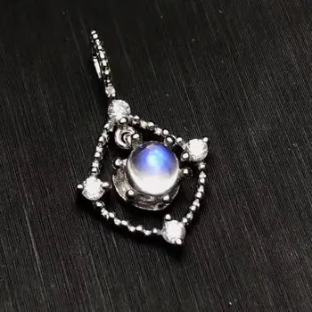 

Fidelity natural 4mm blue moonstone (lovers of stone) pendants s925 sterling silver fashion fine jewelry women natural gemstone