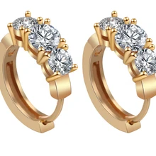 Anenjery Элегантные Дизайнерские популярные модные роскошные золотые серебряные цветные циркониевые серьги для женщин медные ювелирные изделия T-E51