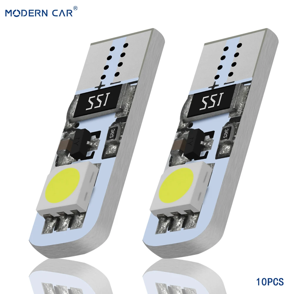 

MODERN CAR 10pcs Running Lights T10 led W5W Side Interior Light Canbus Error Free Lamp For Auto License Plate Lights Bulb White