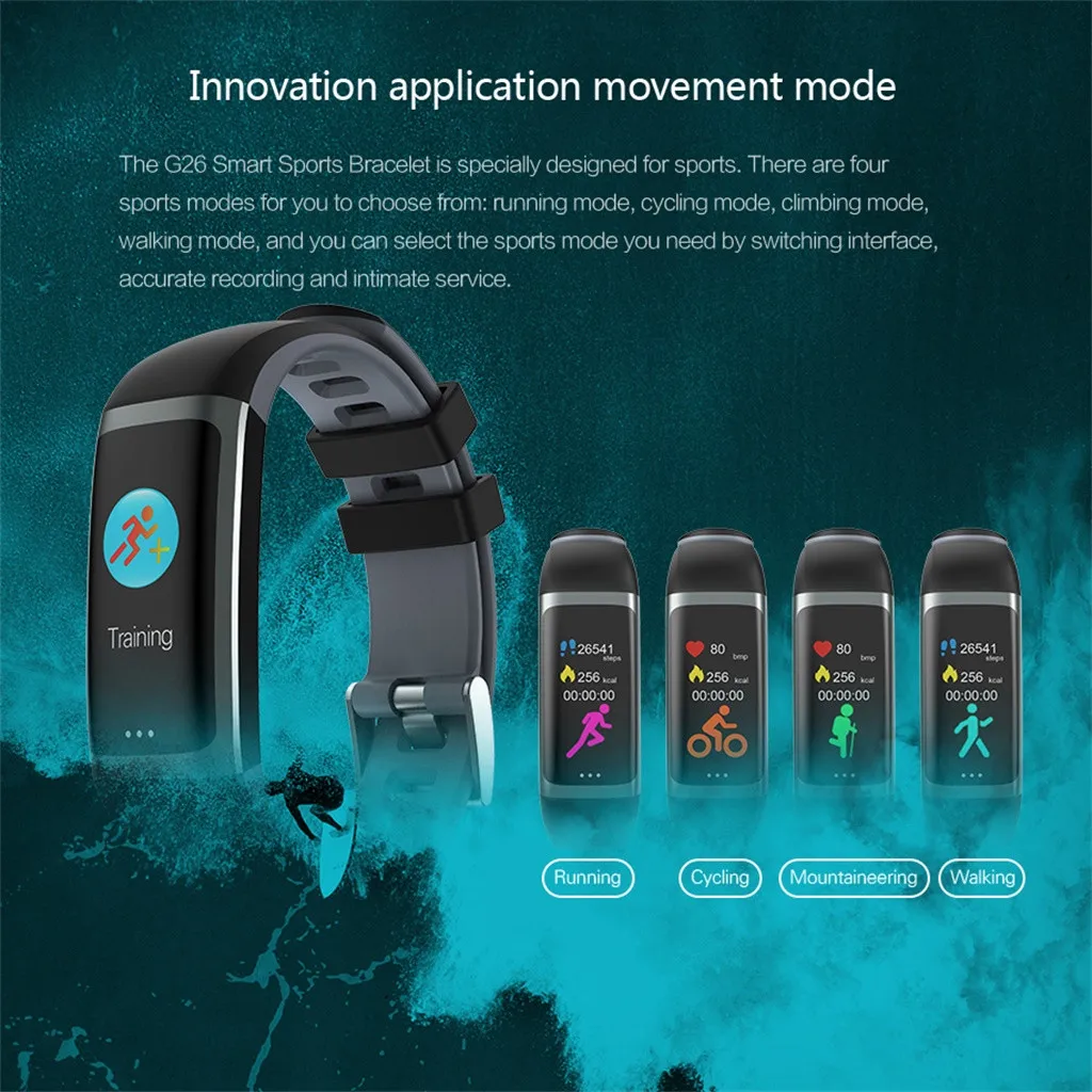 CARPRIE Smart Band G26 Android IOS сердечного ритма Фитнес Браслет фитнес контроль сна трекер Цвет Экран Мульти Спорт Режим группа