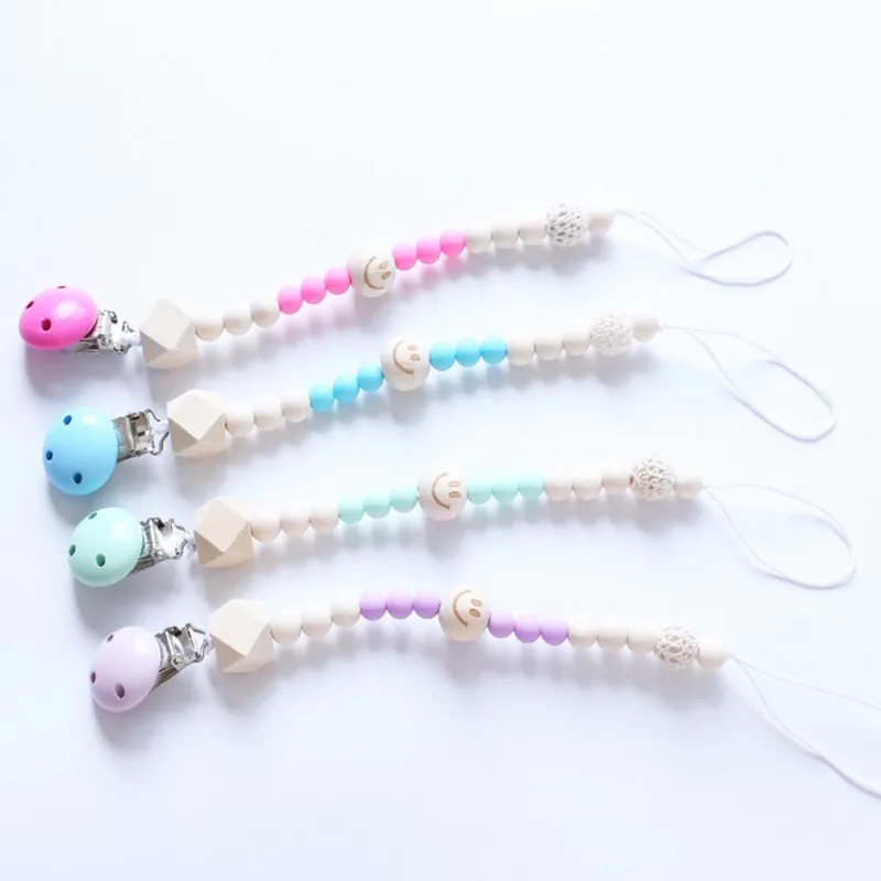 

3 styles Baby Pacifier Clip Pacifier Chain Handmade Colourful Beads Dummy Clip Baby Soother Nipple Holder for Baby Kids