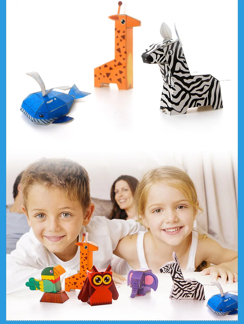 Dobradura de Papel Ofício para as Crianças Manual de Papel Livros de Recortes de Papel Origami Faça Você Mesmo Cut-origami Animais 12 Pçs - Set 3d 3 High Quality