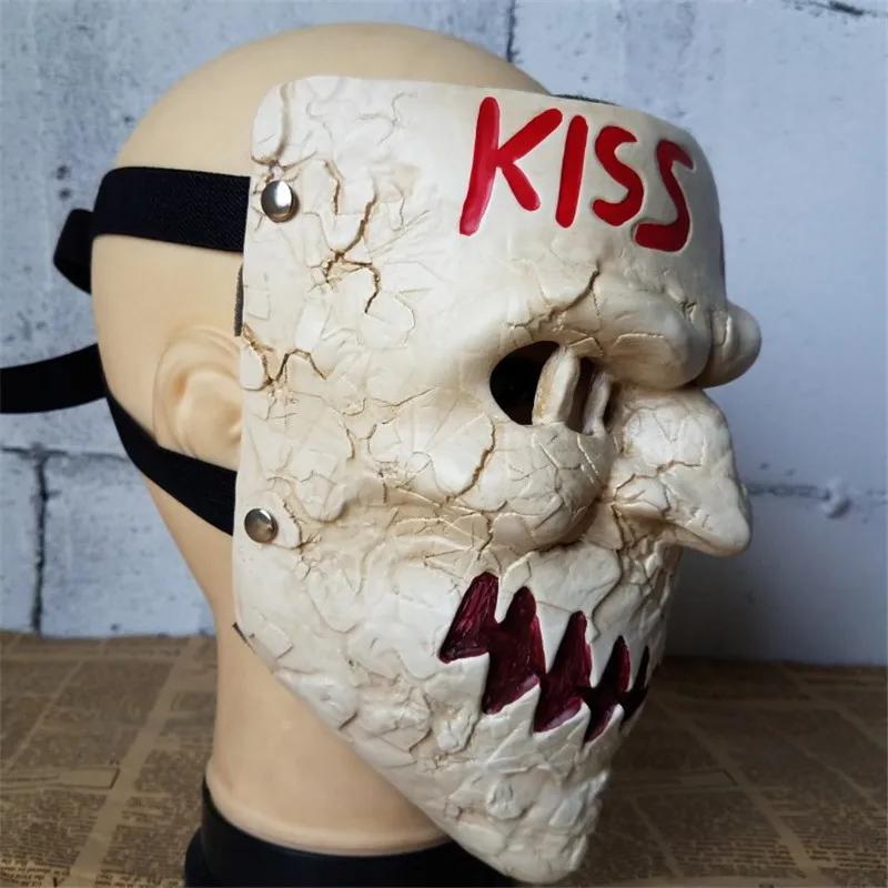 Чистки 3 Поцелуй меня Череп страшно маска Косплэй костюм реквизит анфас смолы маска Взрослый фантазии ужас Хэллоуин Вечерние для женщин человек