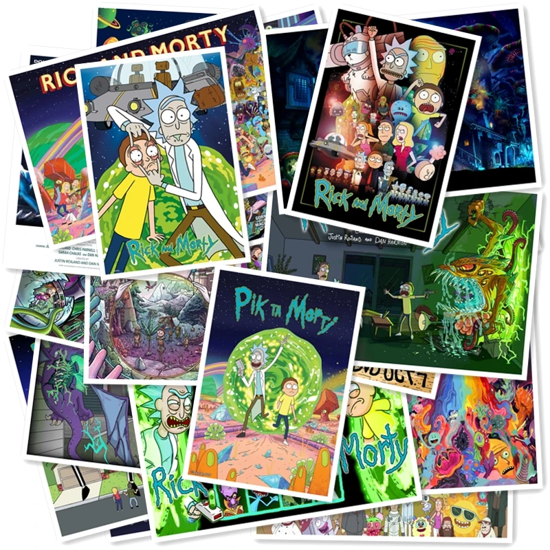 

Rick and Morty 20/pcs PVC Series Stickers Travel Suitcase Wall Pencil Box Bike Phone Sliding Plate Graffiti Styling