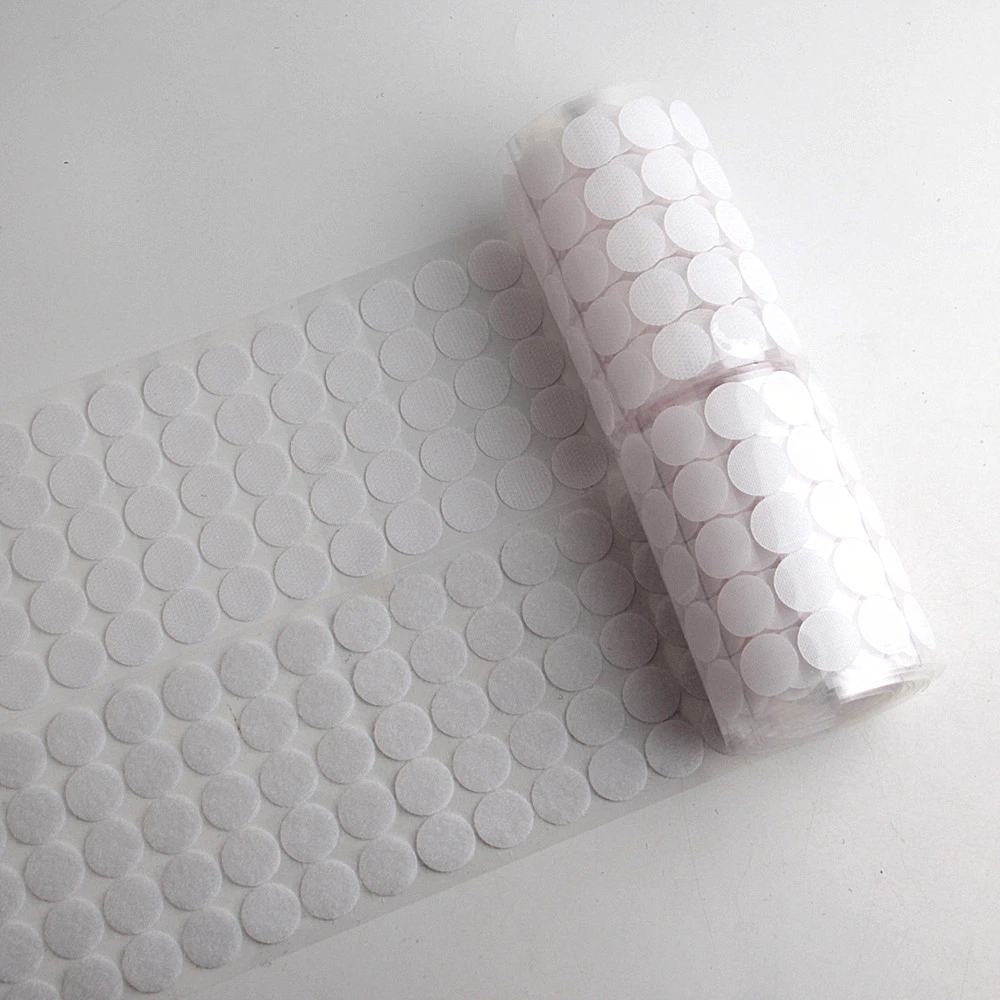 

10mm 100Pairs White Black Magic Sticker Tape Coins with Strong Glue Self Adhesive Fastener Tape Children Handmade DIY Accessorie