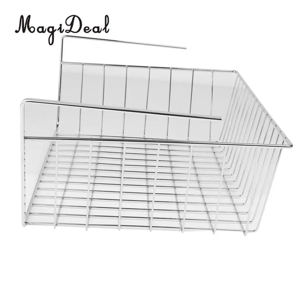 MagiDeal Household Storage Under Shelf Rack Organizer Basket for Table Cupboard Black Storage Basket for Bathroom Triangular
