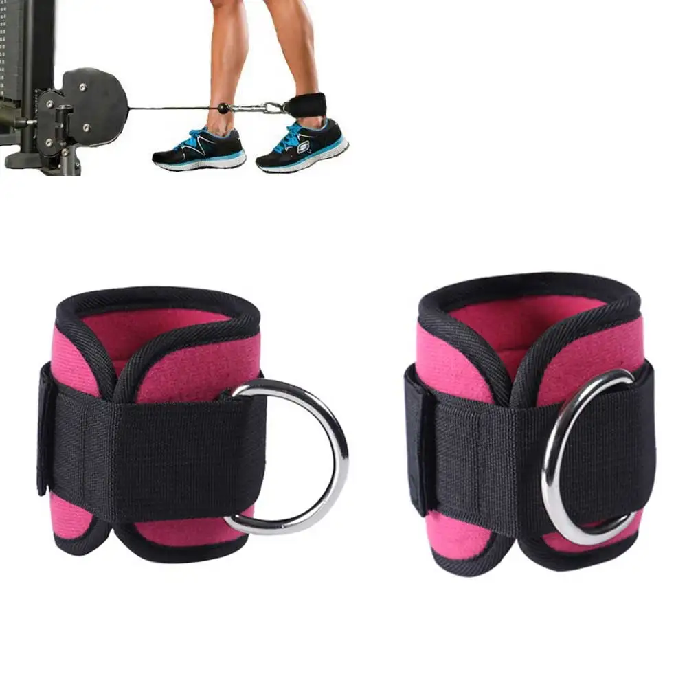 

D-ring Ankle Straps Multi Gym Weight Lifting Cable Attachment Thigh Leg Ab Glute Exercises Home Gym Fitness Equipment 1 pcs