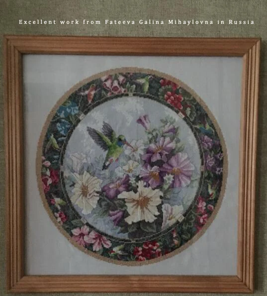 Cross Stitch Kit Sweet Nectar Hummingbird and Flowers dim 35011