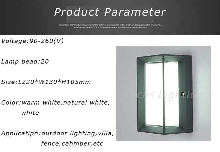 Открытый непромокаемый настенный светильник светодиодное освещение для сада, балкона, двора, жилого дома, декоративный настенный светильник, бра