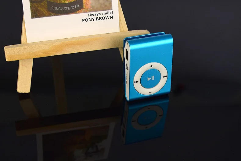 Стильный зеркальный портативный MP3 плеер мини-клип MP3 плеер Walkman Спортивный Mp3 музыкальный плеер дропшиппинг - Цвет: Синий