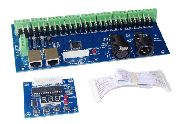 

New Version 2015 new 1pcs hight power DC12V-24V DMX-27CH-RJ45-led dimmer 1A*27CH decoder led RGB controller