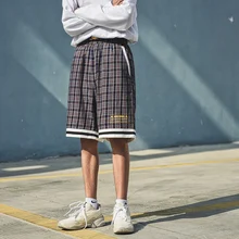 Мужские шорты Свободные повседневные клетчатые спортивные шорты мужские уличные хип-хоп модные шорты пляжные короткие брюки бегуны тренировочные штаны