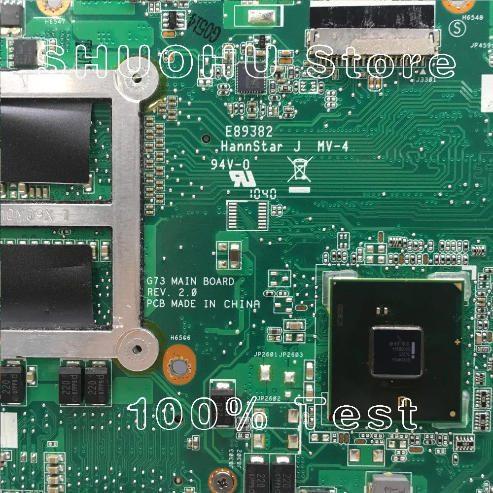KEFU для ASUS G73JH G73J G73 4 слота 2D REV: 2 0 HM55 Материнская плата ноутбука протестирована на