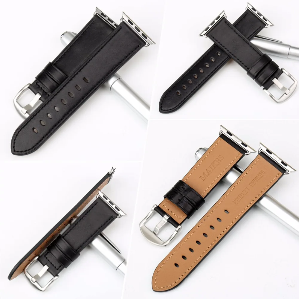 Кожаный ремешок для часов MAIKES сменный iWatch Apple Watch 44 мм 40 42 38 серия 4 3 2 1