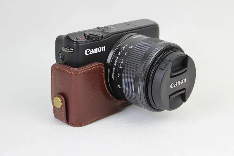 Чехол из натуральной кожи для камеры Canon EOS M100 EOSM100|Сумки фото-/видеокамеры| |