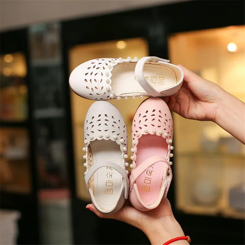 Обувь для девочек босоножки Туфли для принцессы детская обувь 2019 Демисезонная обувь полые мягкая подошва, детские женские зимние ботинки с
