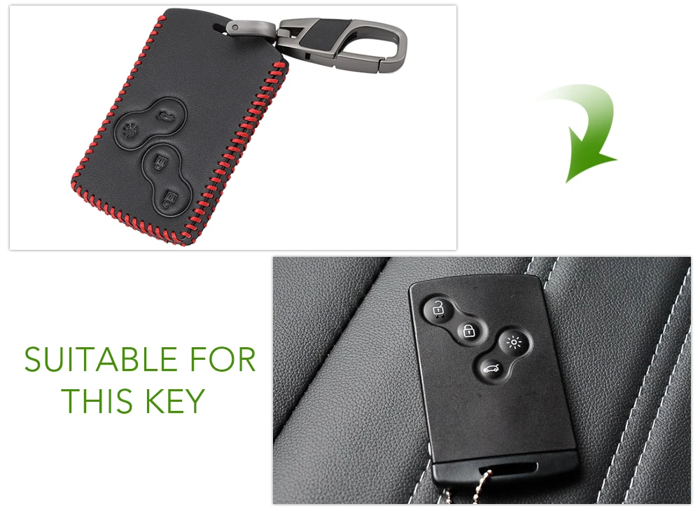 4 кнопки Автомобильный ключ кожаный чехол протектор держатель для Renault Clio Logan Megane 2 3 Koleos Scenic карты чехол для ключей