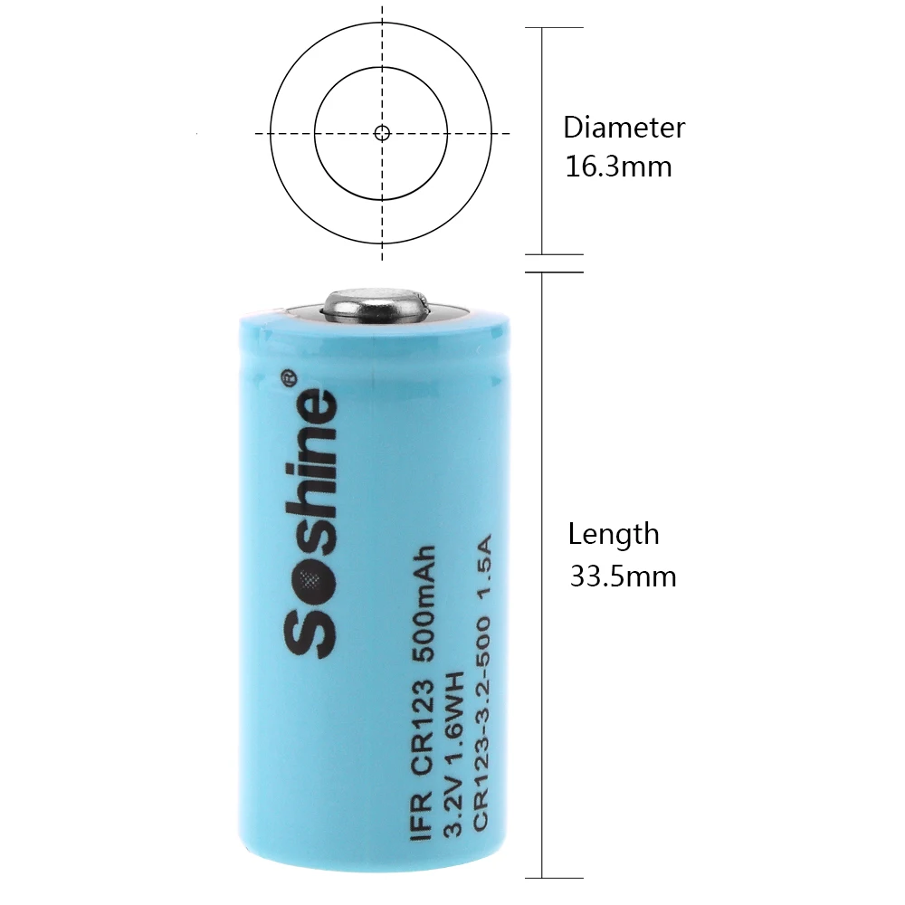 4 шт./лот IFR CR123 аккумуляторная батарея 3 2 V 500mAh LiFePO4 для фонарика налобный фонарь