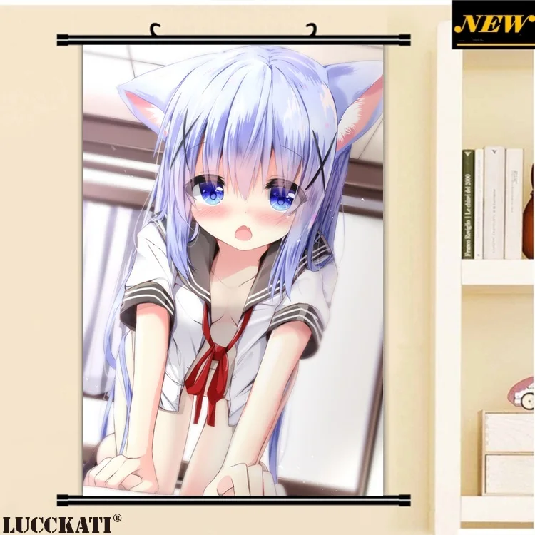 14animal_ears bottomless cleavage gochuumon_wa_usagi_desu_ka- kafuu_chino kouda_suzu loli nekomimi no_bra open_shirt seifuku_