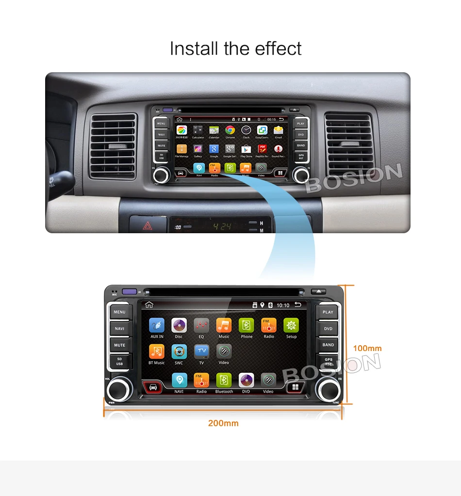 Cheap 2 din Android 9.0 car multimedia player for Toyota Hilux VIOS Old Camry Prado RAV4 Prado 2003-2008 4 core car dvd player wifi BT 26