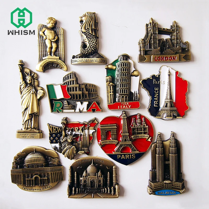 

Refrigerator Magnetic Sticker Home Decoration Metal Fridge Magnet Attractions London Bridge Leaning Tower Notes Message Holder