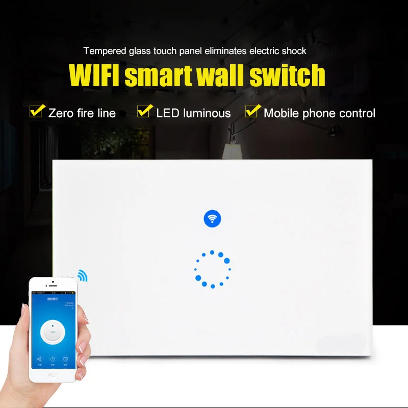 

ZINUO Wireless Touch Light Switch 110V US Standard Touch Sensor Lamp Switch Panel Wall Touch Indicator Home Lighting Remote