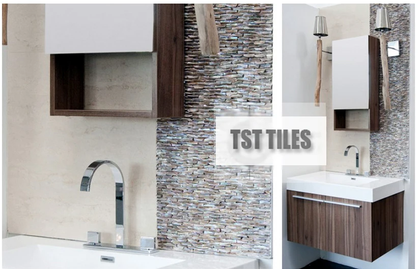 Decoración de mosaicos de madre de pearl azulejos de metro chimenea shell azulejo backsplash de la.jpg Gray Backsplash decoración