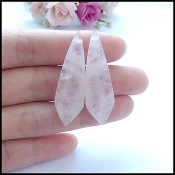 

Wholesale gemstone,Natural Rose quartz fashion woman Earring Bead,41x13x5mm,8.5g